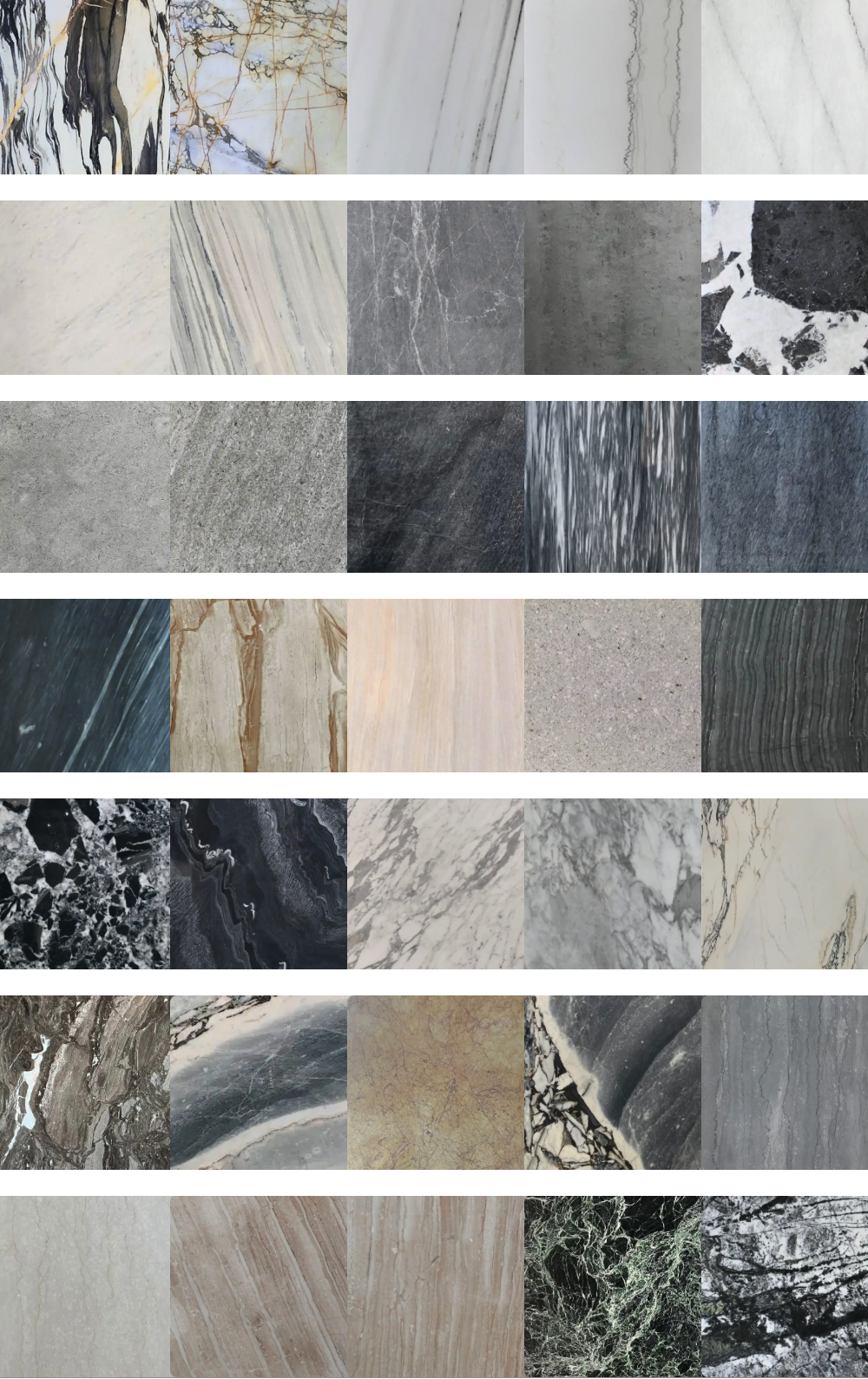 Sintered Stones Series — full collection of marble samples