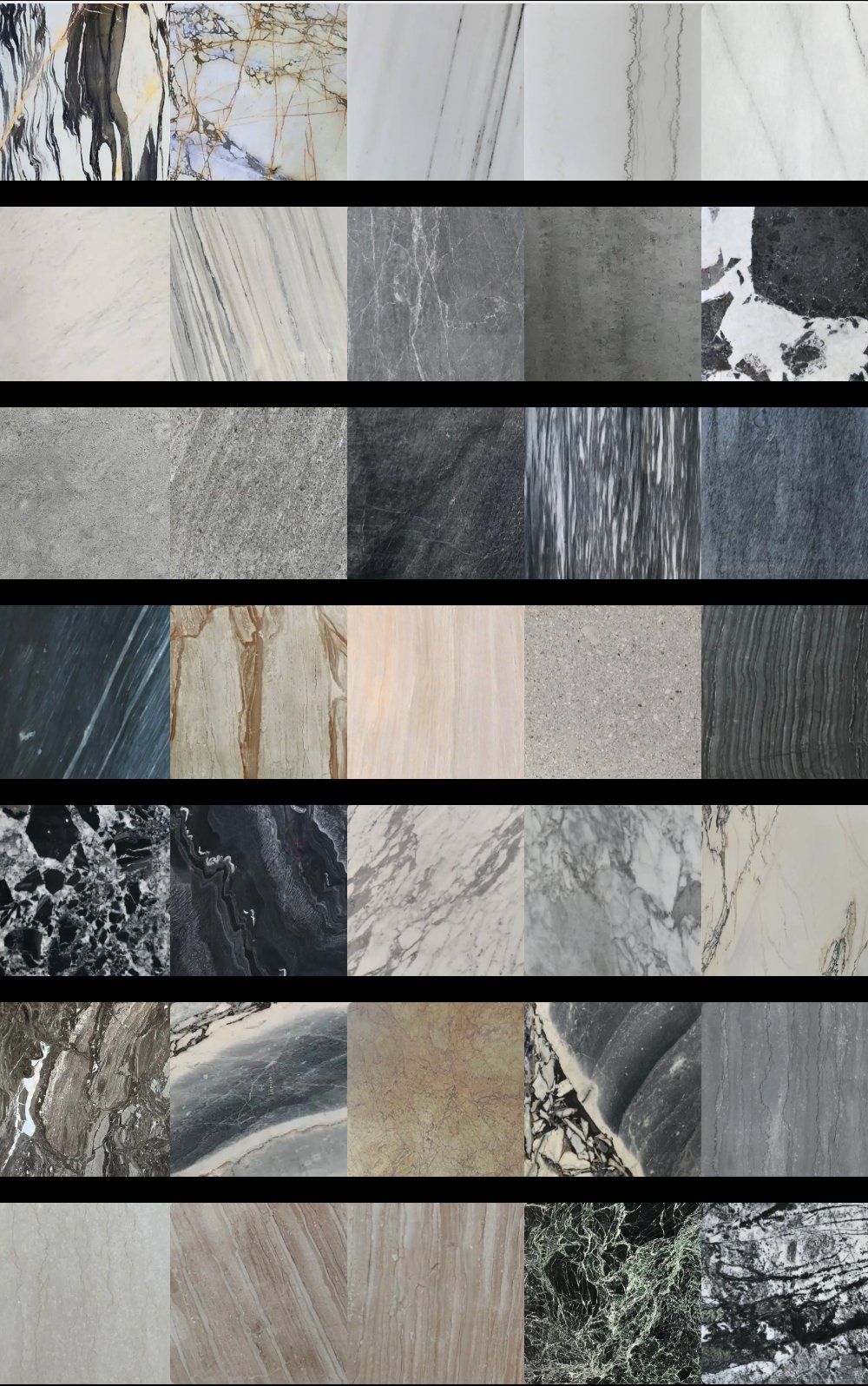 Sintered Stones Series sample sheet